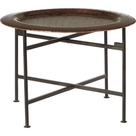 Interiors By Premier Contemporary Small Copper And Black Side Table, Round Top Small Lounge Table, Sleek Bed Side Table (1/4)