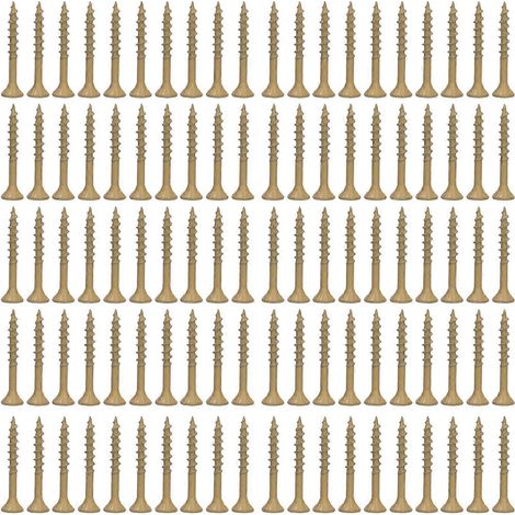 100 Stück Senkkopfschrauben mit Rundkopf, T25-Stern, Halbverzahnung, Blechschrauben, Holzbearbeitungsbefestigungen, 4,2 x 32 mm