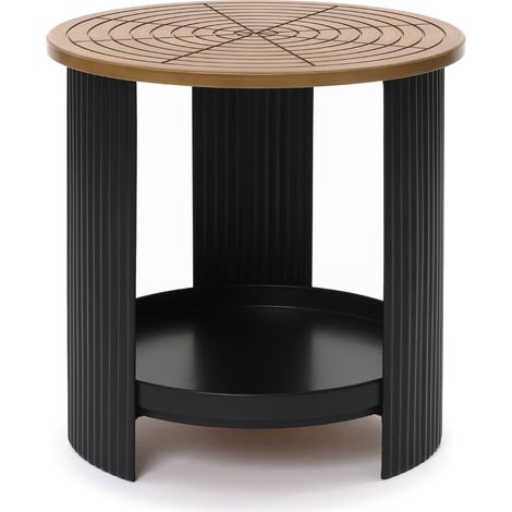 Modischer Beistelltisch aus MDF und Eisen,D40 cm, 40 cm hoch, elegantes Design für Wohnzimmer und Büro