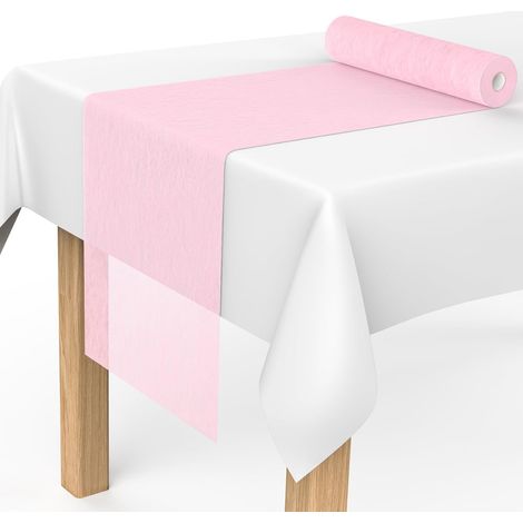 Camino de mesa no tejido - 30 m x 30 cm - Rosa claro - Decoración de mesa desechable - Decoración de mesa para comunión, Navidad, fiestas, cumpleaños, bodas - Decoración festiva