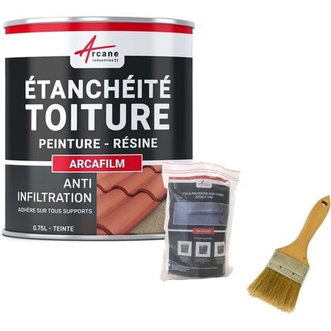 Arcane Industries – Imperméabilisant Arcafilm 0.75L – Étanchéité toiture, gouttières, fissures – Résistant aux intempéries et UV – Pour surfaces poreuses