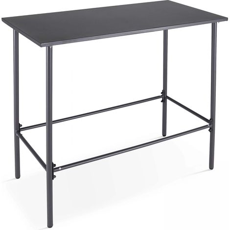 Oviala – Table haute rectangulaire en acier anthracite – 120x60x105 cm – Pour 6 personnes – Peinture époxy anti-rouille – Design industriel moderne (1/5)