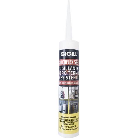 Silicone 280 ml. nero alta temperatura 250°  picco 300° qualita' professionale (1/3)