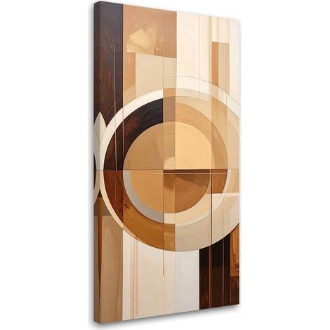 Wandbild Abstrakte geometrische Formen in Beige 50x100 cm