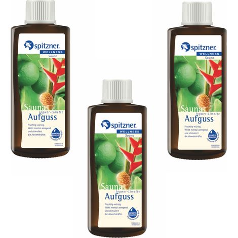 Spitzner Saunaaufguss Ingwer Limette 190 ml 3er Vorteilspack Aufgussset