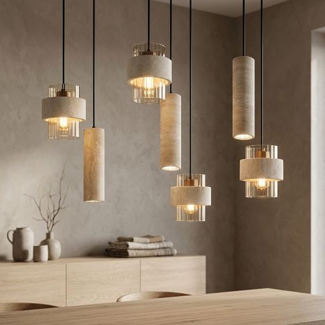 LED Pendelleuchte Hängelampe Esszimmerlampe höhenverstellbar schwarz H 130 cm (1/5)