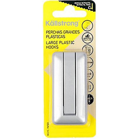 PERCHA PLASTICO ADHESIVA CROMO MATE (1/3)