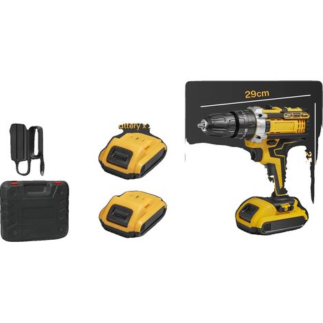 Perceuse à percussion sans fil, batterie lithium 28V, rechargeable, 2 batteries (1/2)