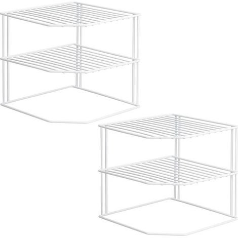 Meuble de rangement cuisine métal blanc, étagère industrielle organisateur, support de stockage robuste pour épices et ustensiles, 4 niveaux. (1/4)