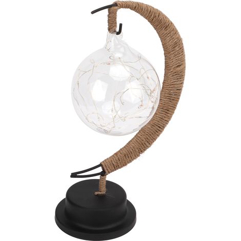 Lampe de modelage boule de lune LED couleur, corde de chanvre forgée, élégante et durable, lumière en forme de lune (1/5)