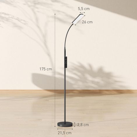 Lampadaire sur pied de salon avec télécommande, contrôle tactile, température couleur et luminosité réglables, noir (1/5)