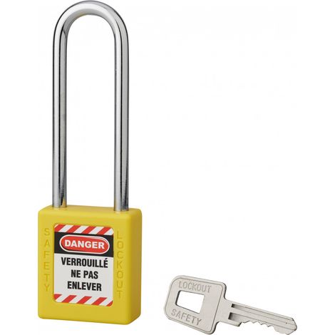THIRARD - Cadenas de consignation 40mm, anse haute 76mm, Jaune, variure A1 - Thirard