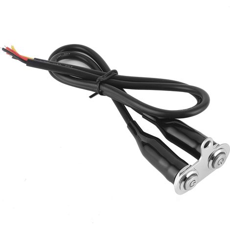 12-V-Motorradlenkerschalter aus Edelstahl mit LED-Druckknopf und Montagehalterung – 2 Tasten im Lieferumfang enthalten