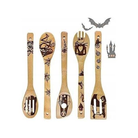 Ensemble de cuillères en bois, ustensiles de cuisine, L'Étrange Noël de Monsieur Jack (1/3)