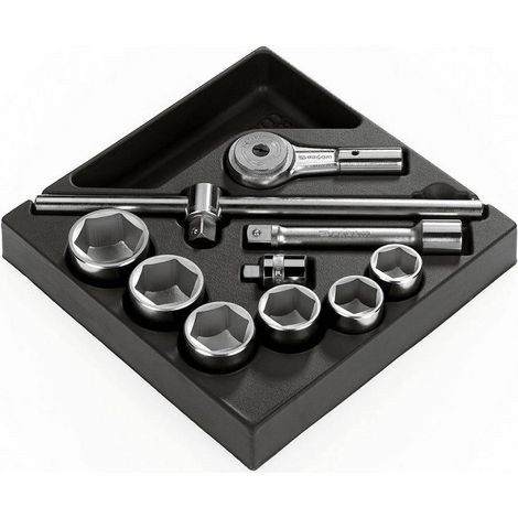 Jeu de douilles Facom 3/4" 6 pans, 10 pièces (1/2)