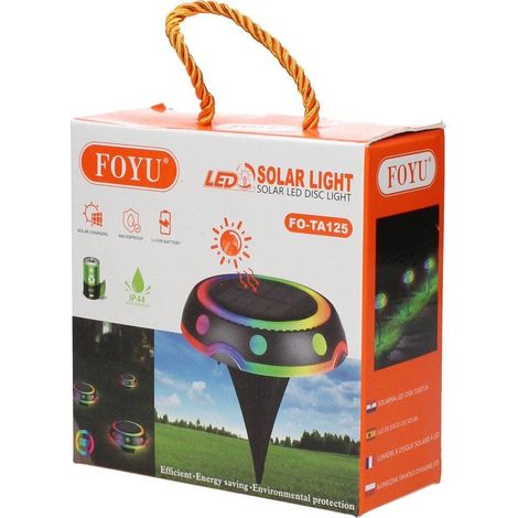LAMPADA FARETTO SOLARE LED DA GIARDINO RGB CON PANNELLO SOLARE DA DECORO (1/5)