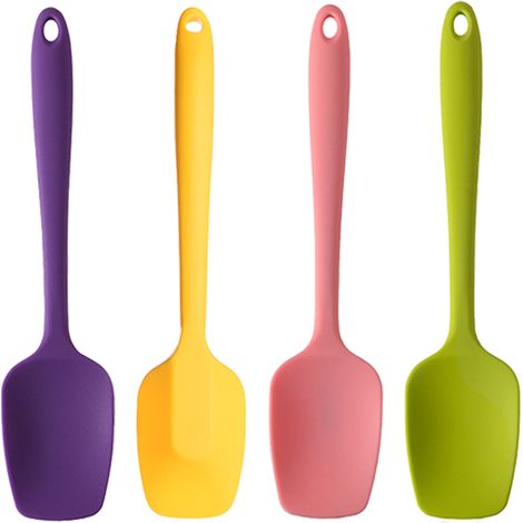 Spatules en silicone, spatules cuillères en caoutchouc résistantes à la chaleur, conception monobloc, sans couture et antiadhésives (1/5)