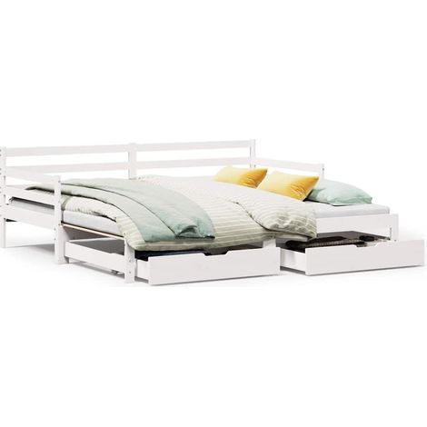 Maison Exclusive - Sofá cama nido con cajones sin colchón blanco