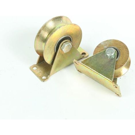 2 Pièce Roues colorées à rainure en forme de V, rouleaux de porte coulissante, utilisées pour les portes coulissantes, les chariots mécaniques et les établis mobiles 40×68×59mm (1/4)