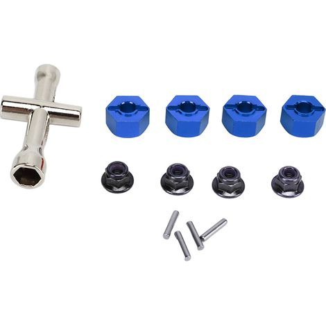 Adaptateur de moyeu hexagonal en alliage d'aluminium pour essieu avant de voiture RC Axial Rock Racer 90026 (argenté) (1/5)
