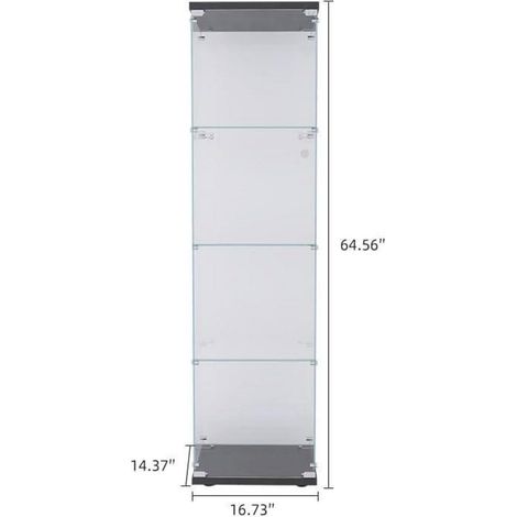 Glasvitrine mit Schloss, 4 Ebenen, Aufbewahrungsschrank für Sammlung (1/5)