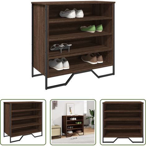 Schuhablage - Schuhregal Braun Eichen-Optik 80x38x78 cm Holzwerkstoff (1/5)