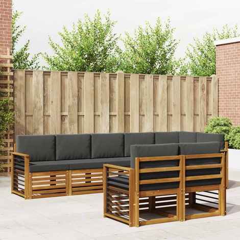 vidaXL Sofagarnituren 8 pcs Natur und Anthrazit Massivholz Akazie (1/5)