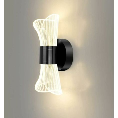Applique Murale LED - 12 W - 220 V - Réglable 3000K/4000K/6000K - Noir - Pour Salon Couloir Chambre - 10 x 7,5 x 22,5 cm - 1 Pièce (1/5)
