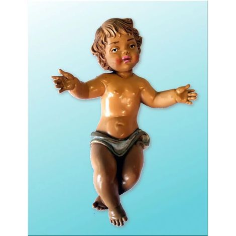 Gesù Bambino per presepe in plastica effetto legno 11 cm (1/2)
