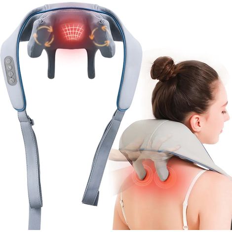 Massaggiatore per il collo - 4 in 1 - Massaggia collo, schiena, spalle e gambe - Migliora la circolazione sanguigna - Massaggiatore per il collo Healing Hands - Senza fili (1/2)
