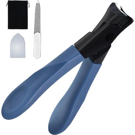 Ensemble de coupe-ongles à large ouverture – Ciseaux de manucure pratiques en acier inoxydable avec lime à ongles – Coupe-ongles à mâchoires larges pour ongles épais