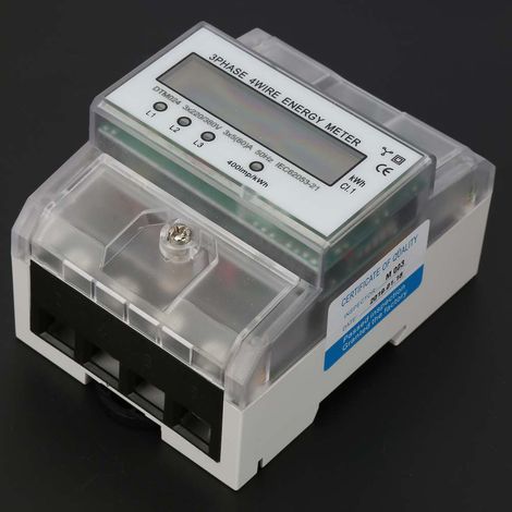 Digitaler Energieverbrauchszähler (220/380 V, 5–80 A), 3-phasig, 4-phasig, kWh-Zähler mit LCD-Anzeige (1/5)