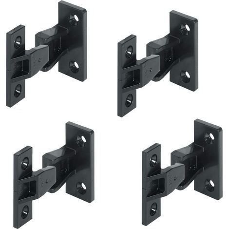 Charnière Connecteur de Panneau Planche de Meuble, Armoire, Placard - Diamètre de Vis 4 mm, Matériel Résistant -100 à +135 ° C - Fixation sans Verrouillage - Plastique -4 Pcs (1/4)