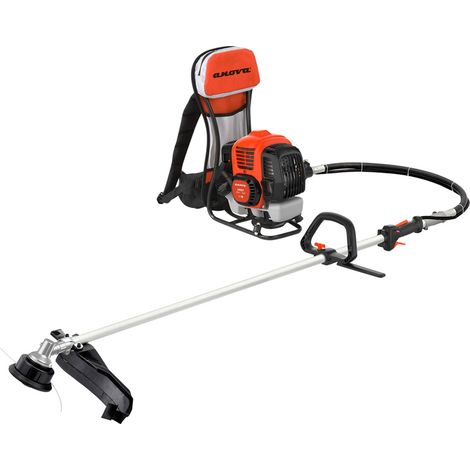Débroussailleuse thermique 52,8cc – Puissance 1,9 kW – Harnais dorsal rembourré – Transmission flexible pour terrains accidentés – Anova