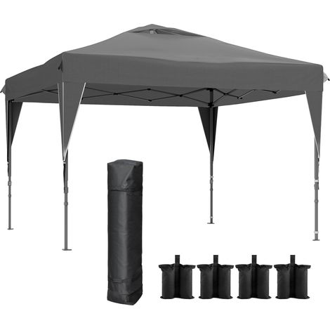Tente barnum de jardin pliante avec paroi latérale amovible + sac de transport acier Oxford