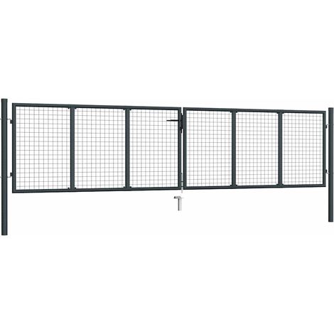 Maison Exclusive - Maschen-Gartentor verzinkter Stahl 400 x 75 cm