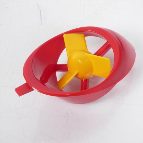Prise d'air ovale TNT en plastique coloris rouge avec une hélice (1/2)