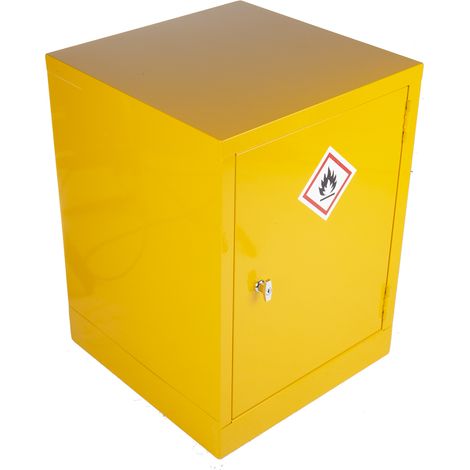 Armoires de stockage pour produits inflammables, 1 étagère, Jaune, en Acier, verrouillable, 609mm x 457mm x 457mm ( Prix pour 1 ) (1/4)