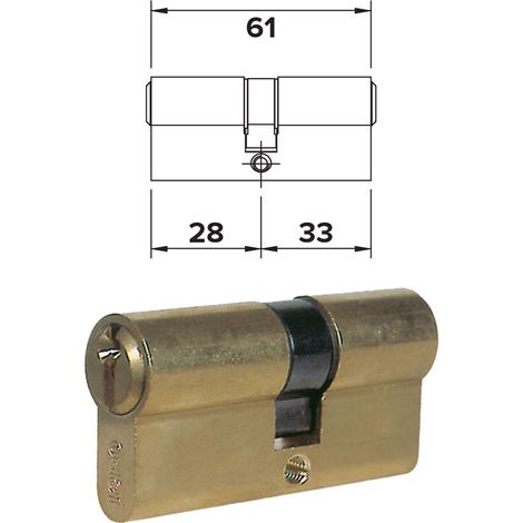 Cilindro Sagomato Doppio Profilo +10+28=61 Decentrato (28+33) Iseo F5 23 mm