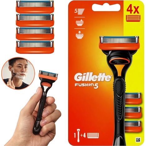 Gillette Fusion5 Herrenrasierer plus 4 Ersatzklingen