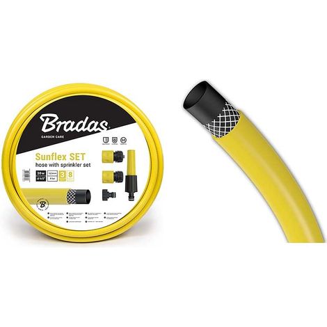 Bradas WMS1 / 220SET Set da giardino 1/2 pollice, tubo dell'acqua da 20 m, giallo, 30 x 30 x 15 cm
