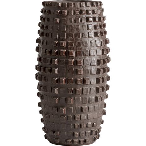 Vase contemporain en céramique brune texturée - brun foncé texturé (1/3)
