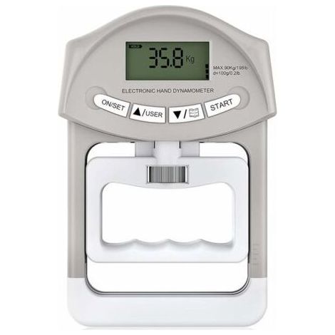 Dynamomètre à main électronique 90 kg / 200 lbs Capacité de préhension avec 19 jeux de disques individuels (1/5)