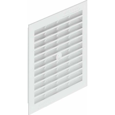 – Grille d'aération carrée 154 x 154 mm – Plastique Delrin à lamelles – Installation encastrée pour ventilation intérieure/extérieure – Passage d'air 85 cm² (1/2)