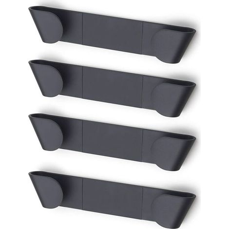 4 Porte-couvercle, Acier, Noir, Pour armoire de cuisine, Rangement organisé (1/4)