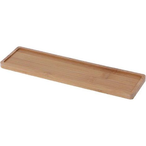 Soucoupe rectangulaire en bois de bambou pour mini-plantes et fleurs, plateau triangulaire droit ì Maison (1/5)