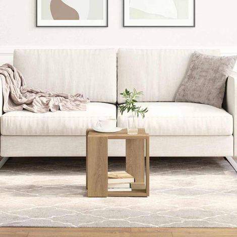 vidaXL Table basse Chêne artisanal 32 x 32 x 30 cm Bois d'ingénierie
