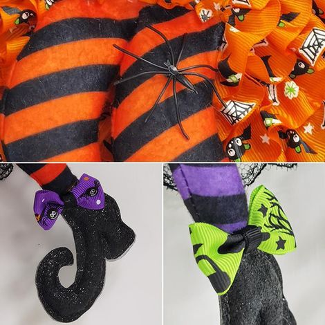 Halloween-Hexenkranz mit Beinen, Türdekoration für Partys und Feiern (1/5)
