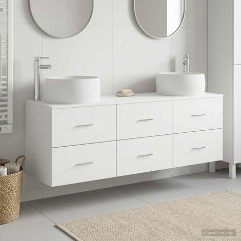 vidaXL Bathroom Furniture Set 3 pcs White 161.5 x 44.5 x 80 cm (1/5)