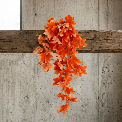 Artificial 70cm Trailing Grape Ivy Plant Faux Hanging Foliage Orange (1/4)
